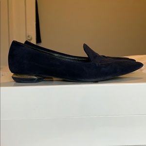 Navy Blue Suede Flats (36.5)